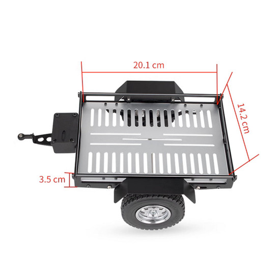 1/10 scale rc single-axle trailer diy toy for scx10/trx-4 modified model cars (kit version) 1/10 scale rc single-axle trailer diy toy for scx10/trx-4 modified model cars (kit version)