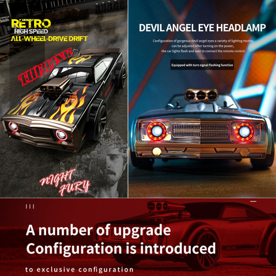 1/16 rc car 2.4g 4wd 35km/h rc drift muscle car model electric vehicle toys - rtr version 1/16 rc car 2.4g 4wd 35km/h rc drift muscle car model electric vehicle toys - rtr version