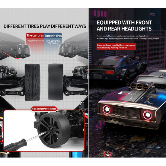 1/16 rc car 2.4g 4wd 35km/h rc drift muscle car model electric vehicle toys - rtr version 1/16 rc car 2.4g 4wd 35km/h rc drift muscle car model electric vehicle toys - rtr version