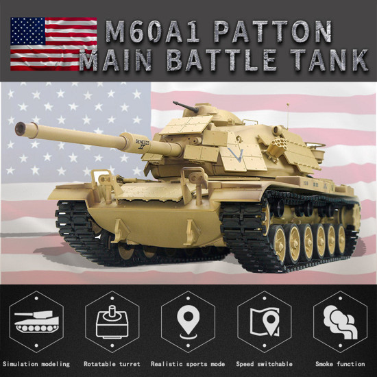 1/16 rc tank 2.4g american m60a1 main battle tank model vehicle model toys with lights&sounds (basic version) 1/16 rc tank 2.4g american m60a1 main battle tank model vehicle model toys with lights&sounds (basic version)