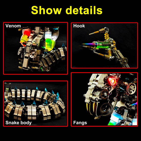 1000+pcs 3d diy cobra snake metal model kits 1000+pcs 3d diy cobra snake metal model kits