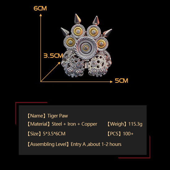 100pcs+ 3d metal lovely tiger paw kit assembly diy 100pcs+ 3d metal lovely tiger paw kit assembly diy