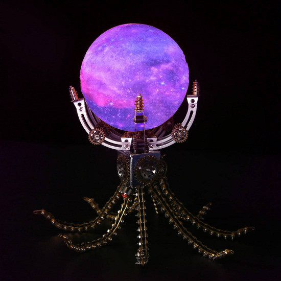 1060pcs steampunk mechanical octopus metal model kits with jupiter moon lamp 1060pcs steampunk mechanical octopus metal model kits with jupiter moon lamp