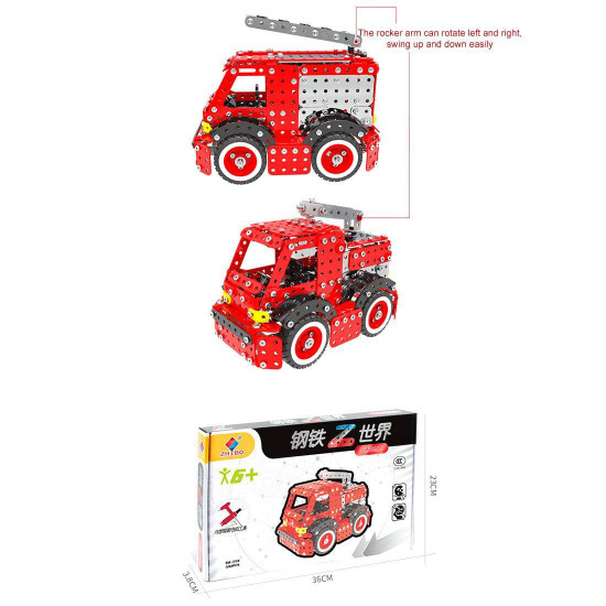 1375pcs+ diy metal assembly fire truck model exquisite four-piece educational toy gift 1375pcs+ diy metal assembly fire truck model exquisite four-piece educational toy gift