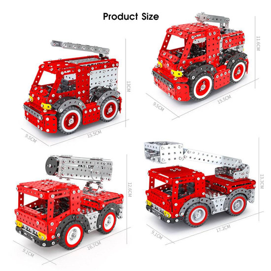 1375pcs+ diy metal assembly fire truck model exquisite four-piece educational toy gift 1375pcs+ diy metal assembly fire truck model exquisite four-piece educational toy gift