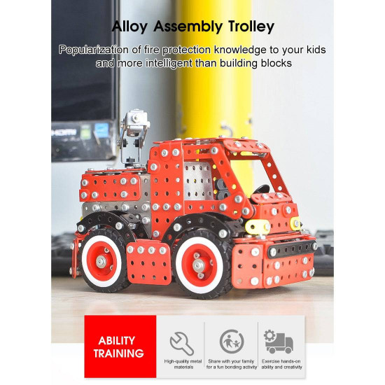 1375pcs+ diy metal assembly fire truck model exquisite four-piece educational toy gift 1375pcs+ diy metal assembly fire truck model exquisite four-piece educational toy gift