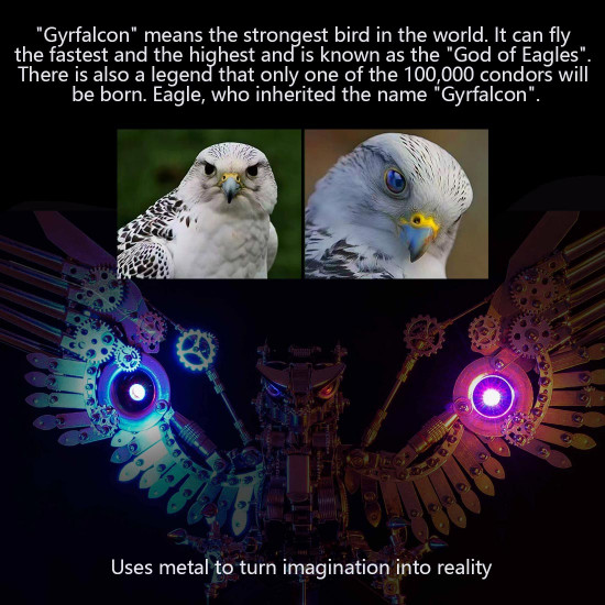 1800+pcs cyberpunk diy 3d metal gyrfalcon eagle model kits 1800+pcs cyberpunk diy 3d metal gyrfalcon eagle model kits