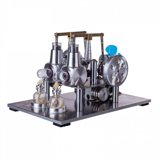 2 cylinders hot air balance type generator stirling engine model with voltage meter bulb fan physical experiment educational toy 2 cylinders hot air balance type generator stirling engine model with voltage meter bulb fan physical experiment educational toy