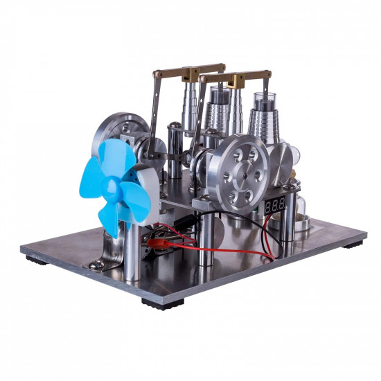 2 cylinders hot air balance type generator stirling engine model with voltage meter bulb fan physical experiment educational toy 2 cylinders hot air balance type generator stirling engine model with voltage meter bulb fan physical experiment educational toy