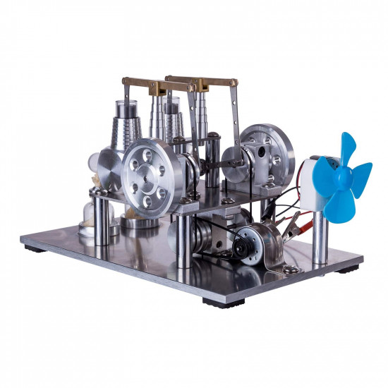 2 cylinders hot air balance type generator stirling engine model with voltage meter bulb fan physical experiment educational toy 2 cylinders hot air balance type generator stirling engine model with voltage meter bulb fan physical experiment educational toy