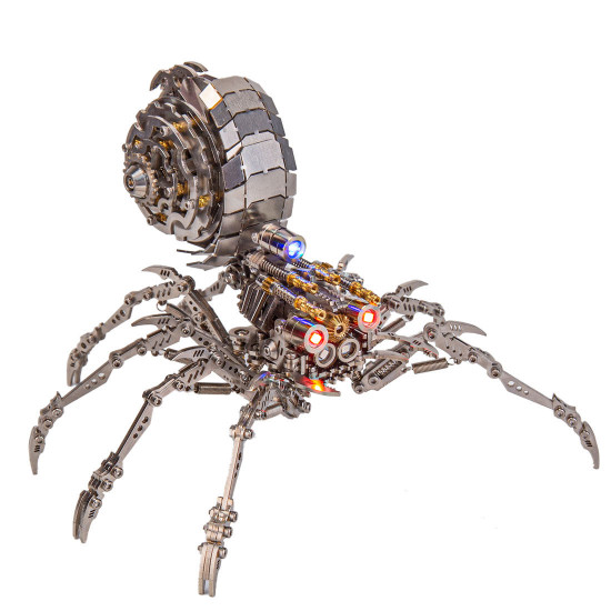 203pcs diy mini 3d metal spider beast with led light model building kit toys 203pcs diy mini 3d metal spider beast with led light model building kit toys
