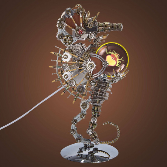 2100pcs steampunk seahorse metal assembly model building kits with love lamp 2100pcs steampunk seahorse metal assembly model building kits with love lamp