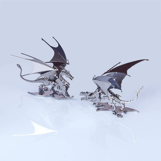 2pcs diy stainless steel ice dragon 3d assembled model crafts 2pcs diy stainless steel ice dragon 3d assembled model crafts