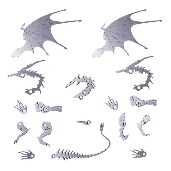 2pcs diy stainless steel ice dragon 3d assembled model crafts 2pcs diy stainless steel ice dragon 3d assembled model crafts