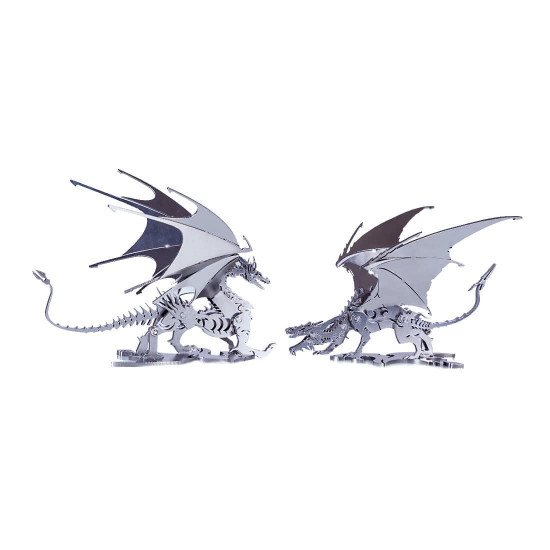 2pcs diy stainless steel ice dragon 3d assembled model crafts 2pcs diy stainless steel ice dragon 3d assembled model crafts