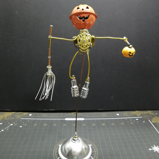 2pcs/set steampunk brass pumpkin spider scarecrow 3d metal model kits for halloween 2pcs/set steampunk brass pumpkin spider scarecrow 3d metal model kits for halloween