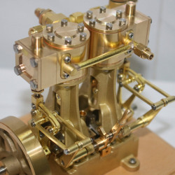 3.7cc two cylinder double acting steam engine model with 200ml steam boiler