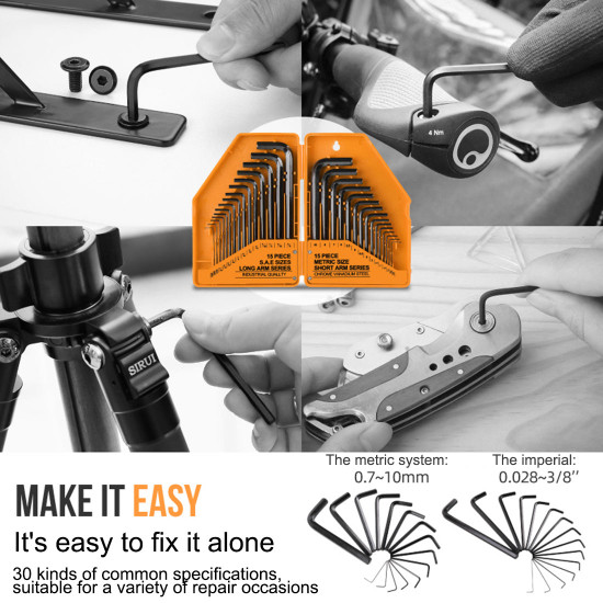 30-in-1 metric imperial hex key wrench set model engine maintenance tools 30-in-1 metric imperial hex key wrench set model engine maintenance tools