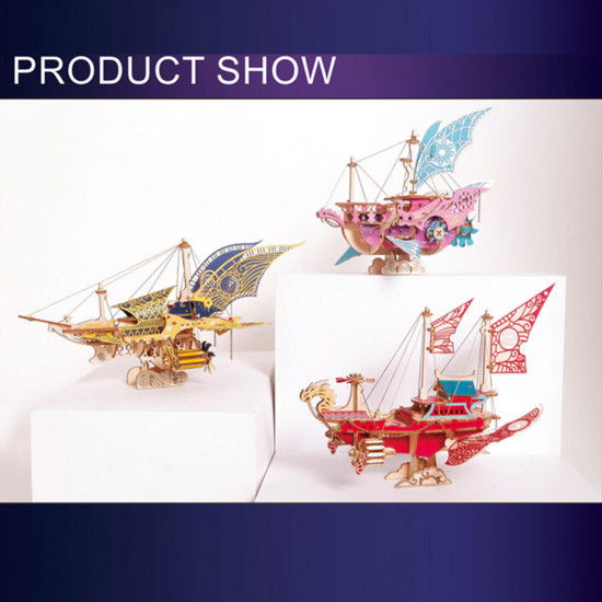 300+pcs diy fantasy dragon airship 3d steampunk wooden puzzle toy model 300+pcs diy fantasy dragon airship 3d steampunk wooden puzzle toy model