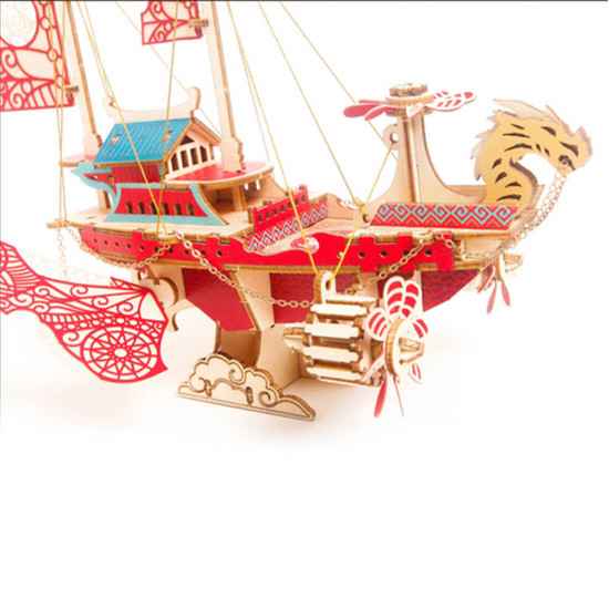 300+pcs diy fantasy dragon airship 3d steampunk wooden puzzle toy model 300+pcs diy fantasy dragon airship 3d steampunk wooden puzzle toy model