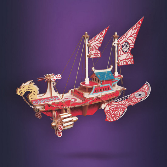 300+pcs diy fantasy dragon airship 3d steampunk wooden puzzle toy model 300+pcs diy fantasy dragon airship 3d steampunk wooden puzzle toy model