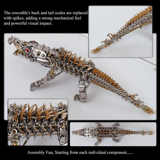 3d diy metal mechanical crocodile assembly model building kits 1500+pcs 3d diy metal mechanical crocodile assembly model building kits 1500+pcs
