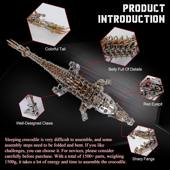 3d diy metal mechanical crocodile assembly model building kits 1500+pcs 3d diy metal mechanical crocodile assembly model building kits 1500+pcs