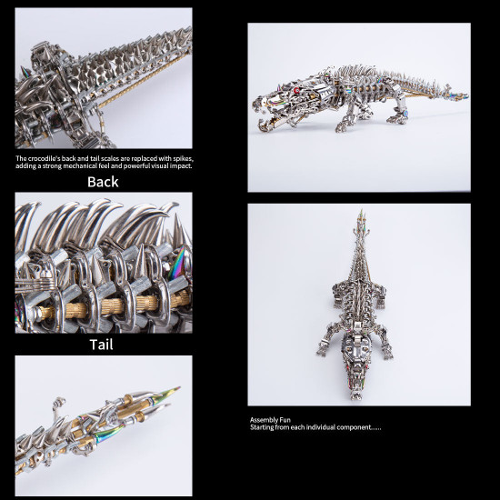 3d diy metal mechanical crocodile assembly model building kits 1500+pcs 3d diy metal mechanical crocodile assembly model building kits 1500+pcs
