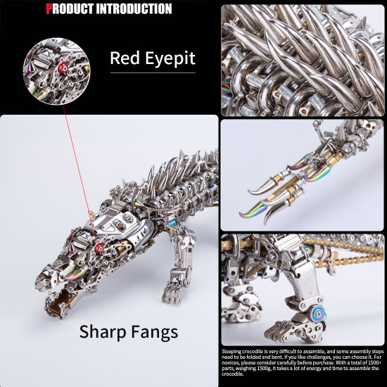 3d diy metal mechanical crocodile assembly model building kits 1500+pcs 3d diy metal mechanical crocodile assembly model building kits 1500+pcs