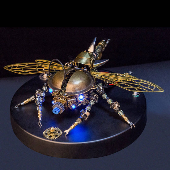 3d metal diy rotatable steampunk beetle insect assembly kit with voice control light 3d metal diy rotatable steampunk beetle insect assembly kit with voice control light