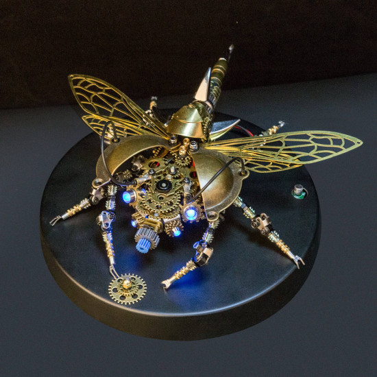 3d metal diy rotatable steampunk beetle insect assembly kit with voice control light 3d metal diy rotatable steampunk beetle insect assembly kit with voice control light