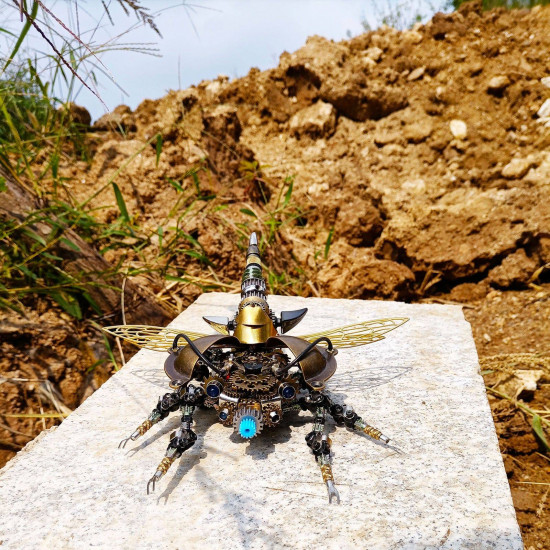 3d metal diy rotatable steampunk beetle insect assembly kit with voice control light 3d metal diy rotatable steampunk beetle insect assembly kit with voice control light