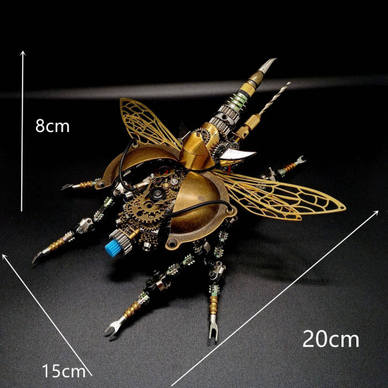 3d metal diy rotatable steampunk beetle insect assembly kit with voice control light 3d metal diy rotatable steampunk beetle insect assembly kit with voice control light