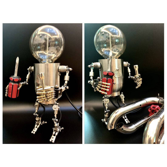 3d steampunk metal robot mr gort hobby model kit with led light 3d steampunk metal robot mr gort hobby model kit with led light
