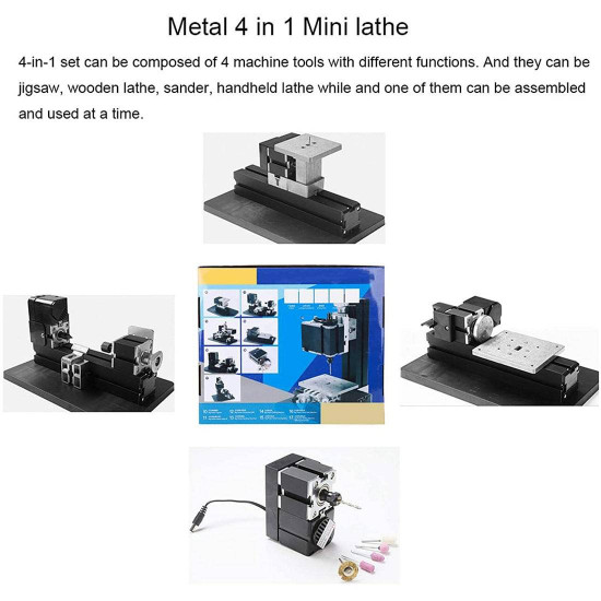 4 in 1 wire saw wood lathe sand mill handheld micro machine tool diy assembly kit 100pcs+ 4 in 1 wire saw wood lathe sand mill handheld micro machine tool diy assembly kit 100pcs+
