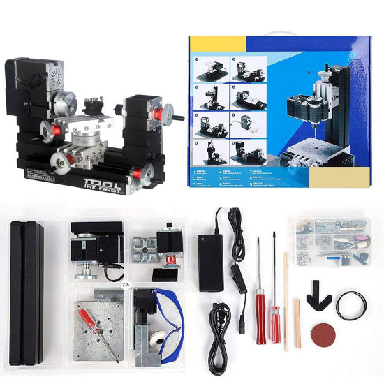 4 in 1 wire saw wood lathe sand mill handheld micro machine tool diy assembly kit 100pcs+ 4 in 1 wire saw wood lathe sand mill handheld micro machine tool diy assembly kit 100pcs+