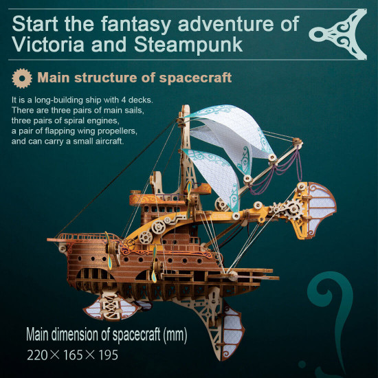 421pcs steampunk victorian fantasy spaceship wooden puzzle toy 421pcs steampunk victorian fantasy spaceship wooden puzzle toy