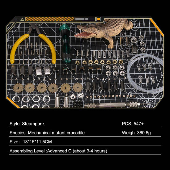547pcs+ diy mechanical variation crocodile desktop decoration exquisite gift 547pcs+ diy mechanical variation crocodile desktop decoration exquisite gift