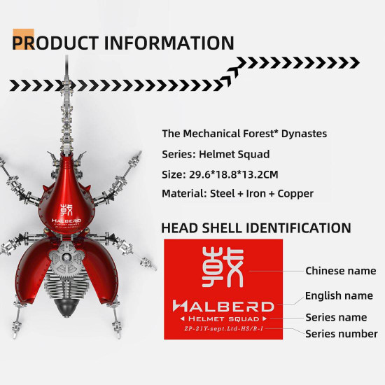 588pcs+ mechanical dynastes large beetle 3d metal model kits -standard version 588pcs+ mechanical dynastes large beetle 3d metal model kits -standard version
