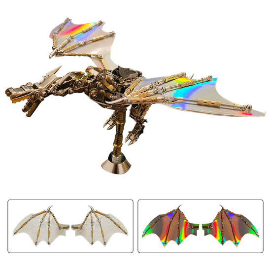 600cs diy mechanical steampunk western dragon with wing assembly 3d metal model kits 600cs diy mechanical steampunk western dragon with wing assembly 3d metal model kits