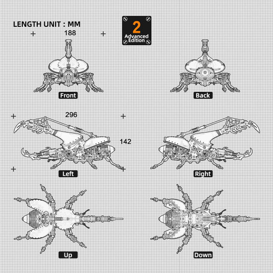 adavanced 1014pcs+ mechanical green dynastes beetle 3d metal diy assembly kits toys adavanced 1014pcs+ mechanical green dynastes beetle 3d metal diy assembly kits toys