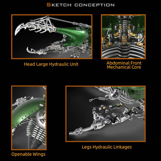 adavanced 1014pcs+ mechanical green dynastes beetle 3d metal diy assembly kits toys adavanced 1014pcs+ mechanical green dynastes beetle 3d metal diy assembly kits toys