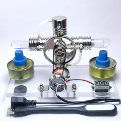 alpha hot air horizontal opposed generator stirling engine model science toy