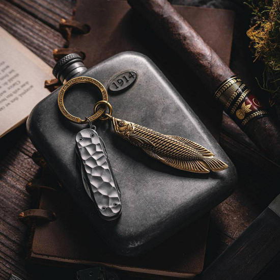 arowana shape box cutter multi-functional fish key chain arowana shape box cutter multi-functional fish key chain