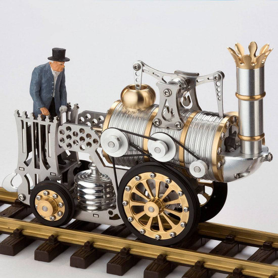 assembly rocket locomotive steam train retro stirling engine model (no track ) assembly rocket locomotive steam train retro stirling engine model (no track )