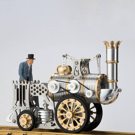 assembly rocket locomotive steam train retro stirling engine model (no track ) assembly rocket locomotive steam train retro stirling engine model (no track )