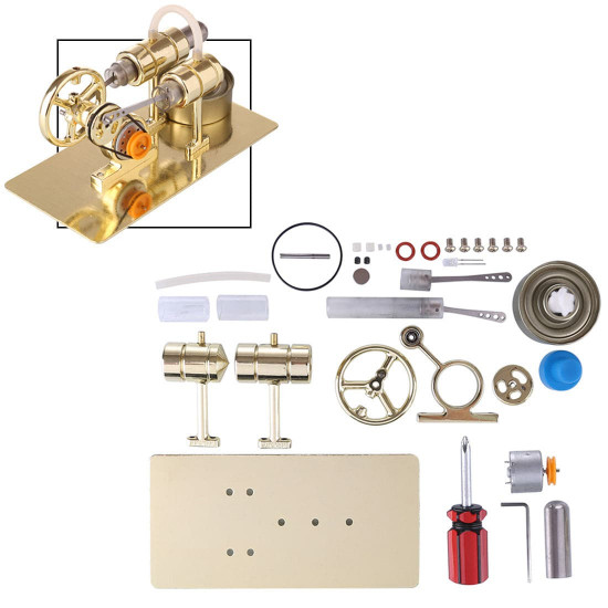 assembly single cylinder stirling engine generator diy model - golden assembly single cylinder stirling engine generator diy model - golden