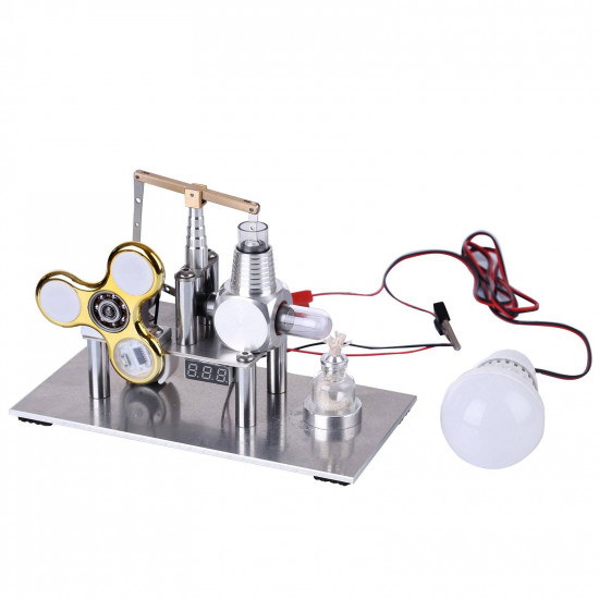 balance type hot air v2 stirling engine generator with luminous gyroscope bulb experiment toy balance type hot air v2 stirling engine generator with luminous gyroscope bulb experiment toy