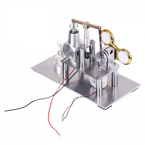 balance type hot air v2 stirling engine generator with luminous gyroscope bulb experiment toy balance type hot air v2 stirling engine generator with luminous gyroscope bulb experiment toy
