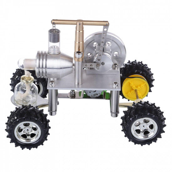 balance type single cylinder hot air stirling engine powered modified 4-wheeled car model physical experiment lab toy balance type single cylinder hot air stirling engine powered modified 4-wheeled car model physical experiment lab toy